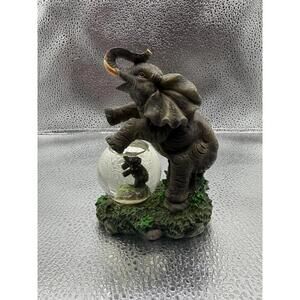 5.5” Resin Elephant Figurine Mini Snow Globe